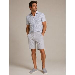 Bugatchi Mens Light Grey Flat Front Shorts LX6200B42S Size 30 Casual Golf Resort